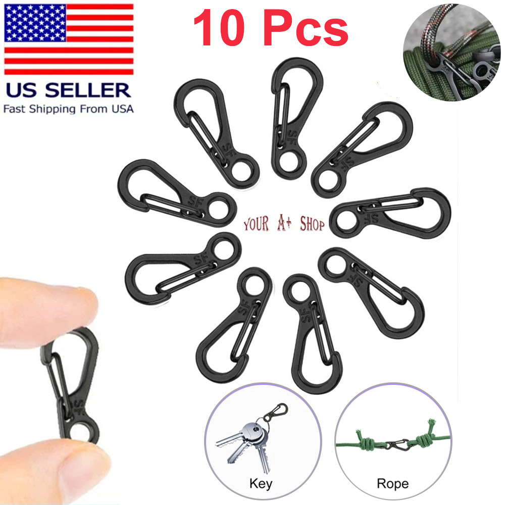 10 Pcs Mini Aluminum Spring Carabiner Clip Keychain Outdoor Snap Camping Hook US