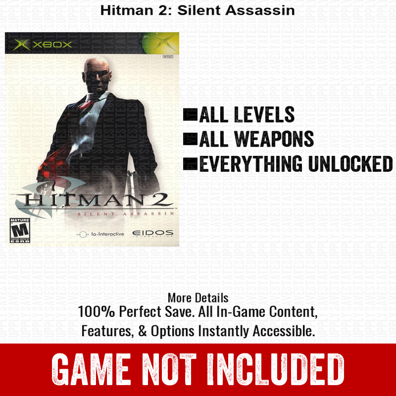 Hitman 2: Silent Assassin 100% Unlocked All Items Xbox USB Save File