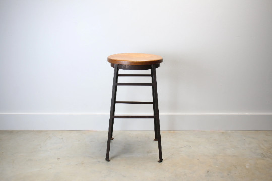 Vintage drafting type iron stool