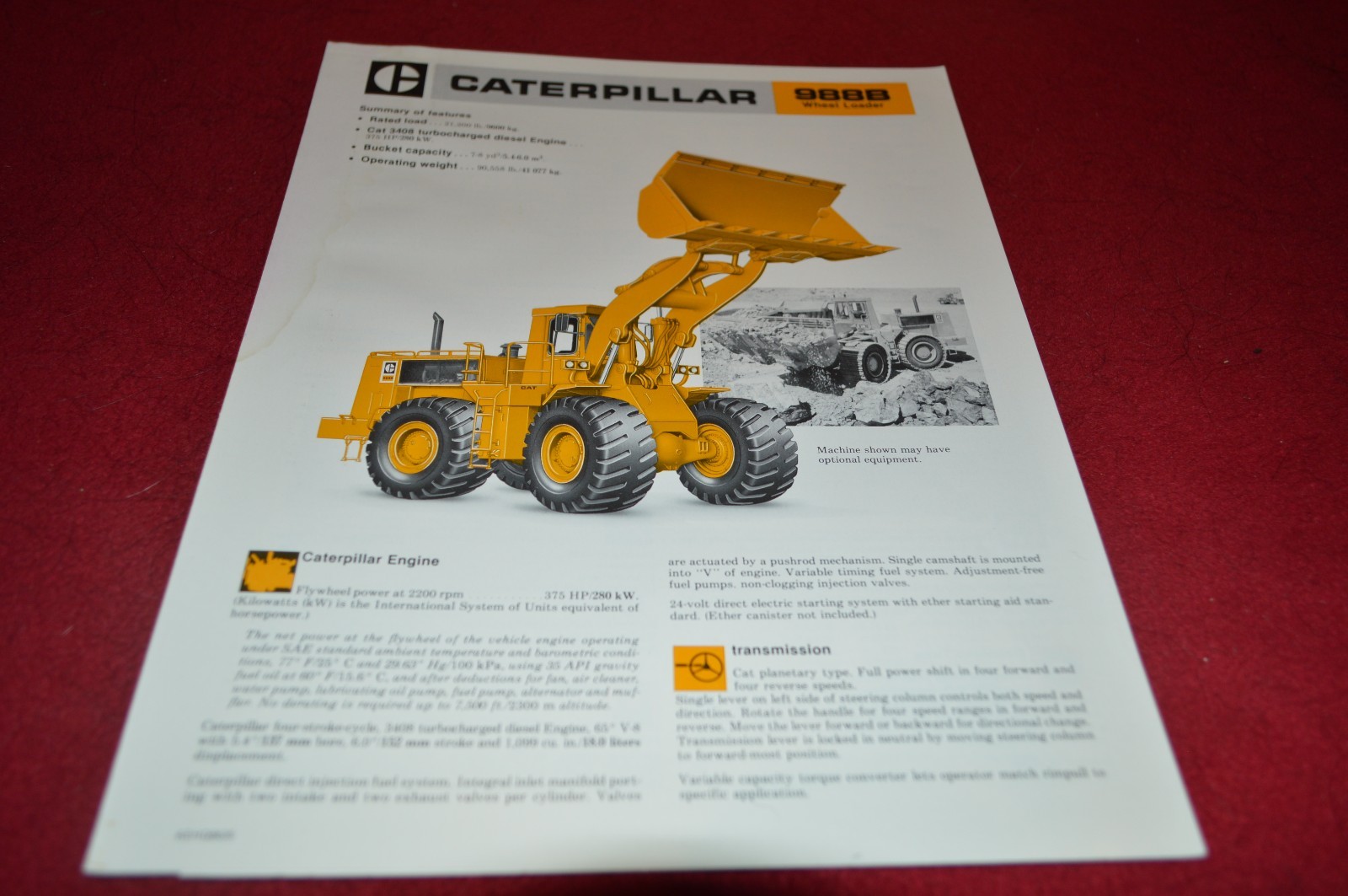 Caterpillar 988B Wheel Loader Dealer's Brochure DCPA4
