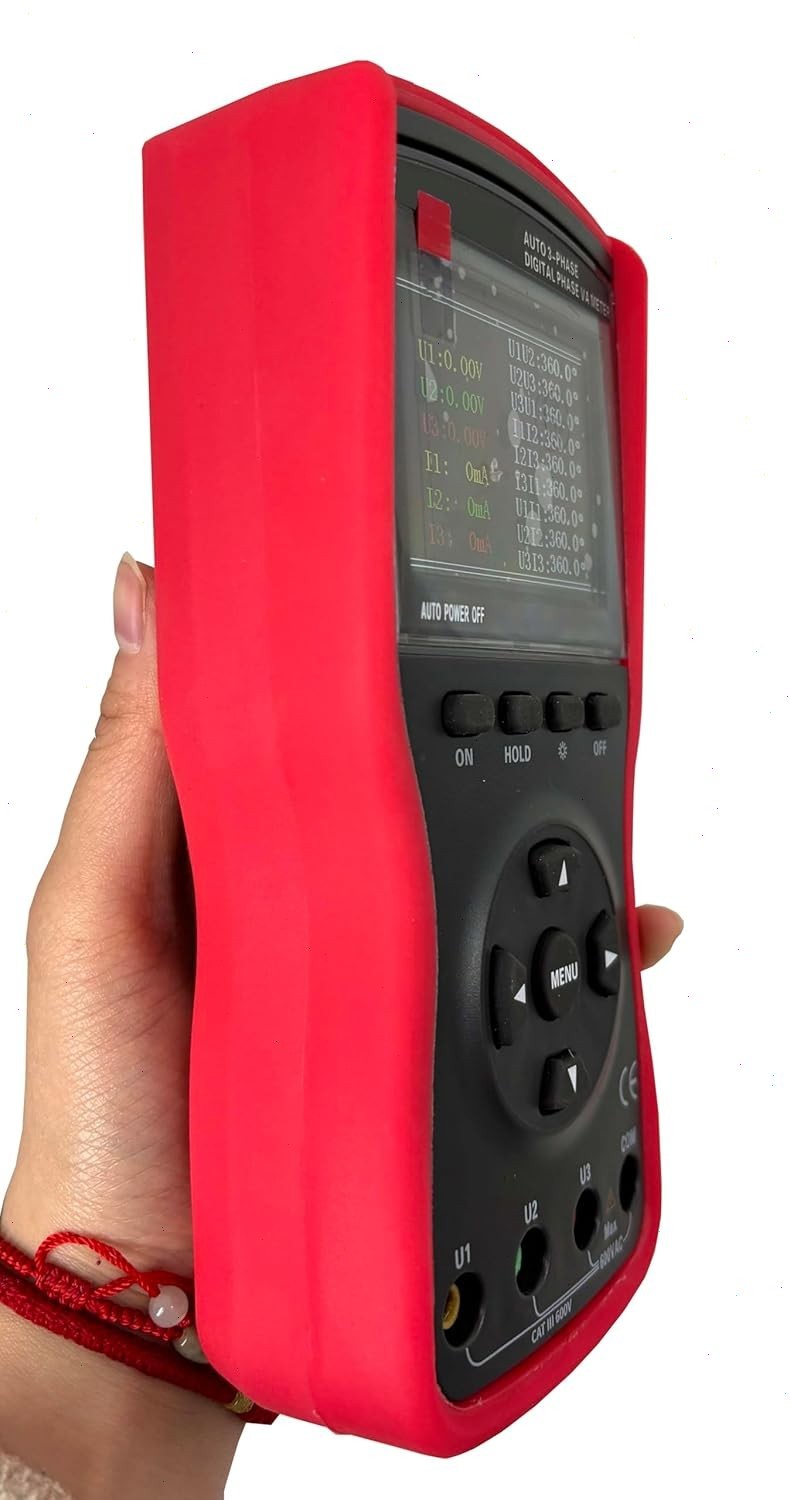 Digital Phase Voltmeter Clamp Meter Three phase 600V 600A 360° Current Detector