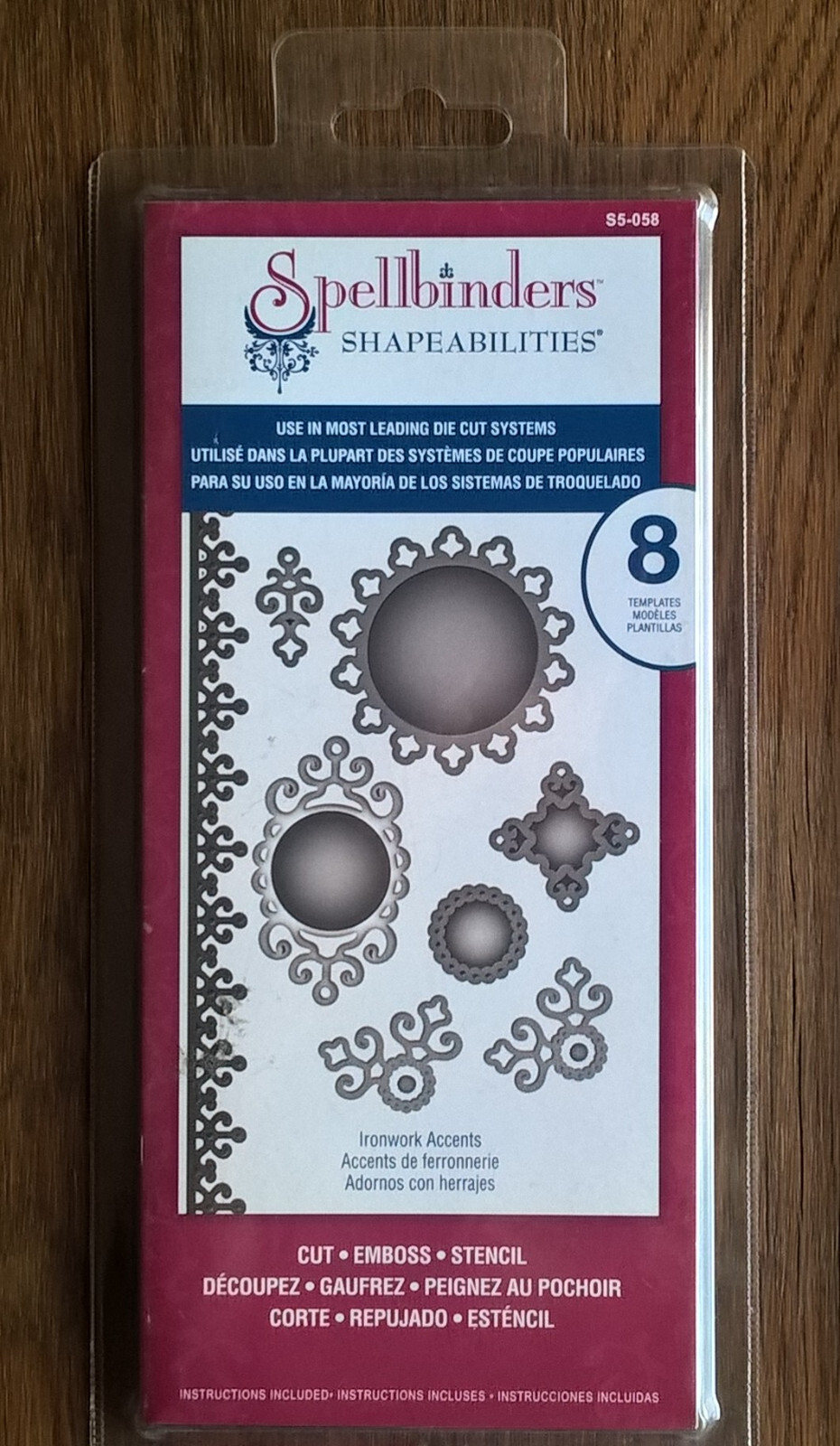 Spellbinders Shapeabilities Ironwork Accents 8 Crafting Dies Cut Emboss Stencil
