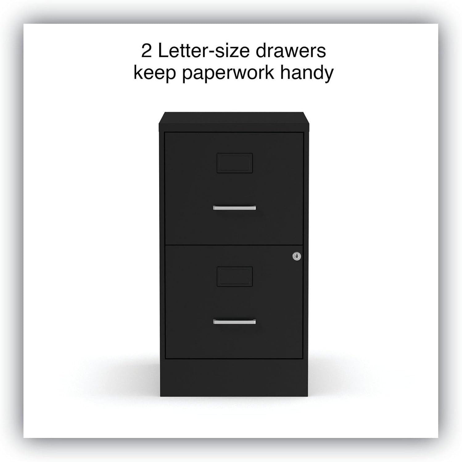 Soho Vertical File Cabinet 2 Drawers File/File Letter Black 14" X 18" X 24.1