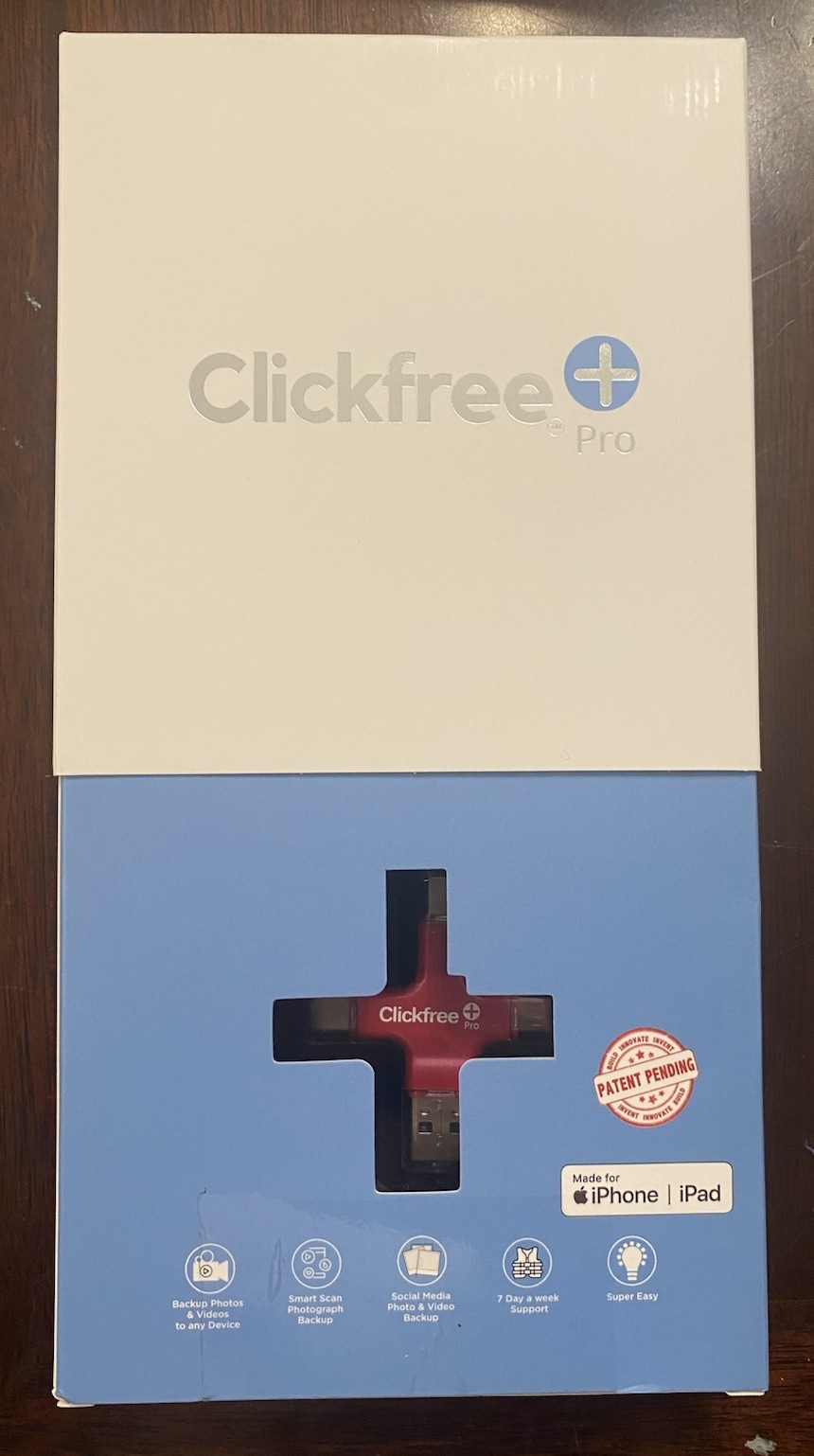 ClickFree Pro 128GB Universal Storage Device Garret Red Case Video Saver