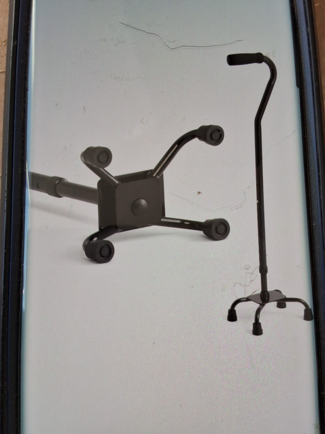 Medline Aluminum Quad Cane, Small Base for Balance, Knee Injuries, Surgeries