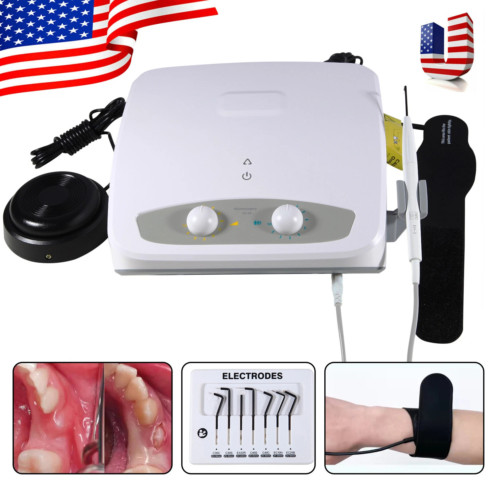 Dental Electro Electrosurgery Unit Machine High Frequency Electric 7 tips US