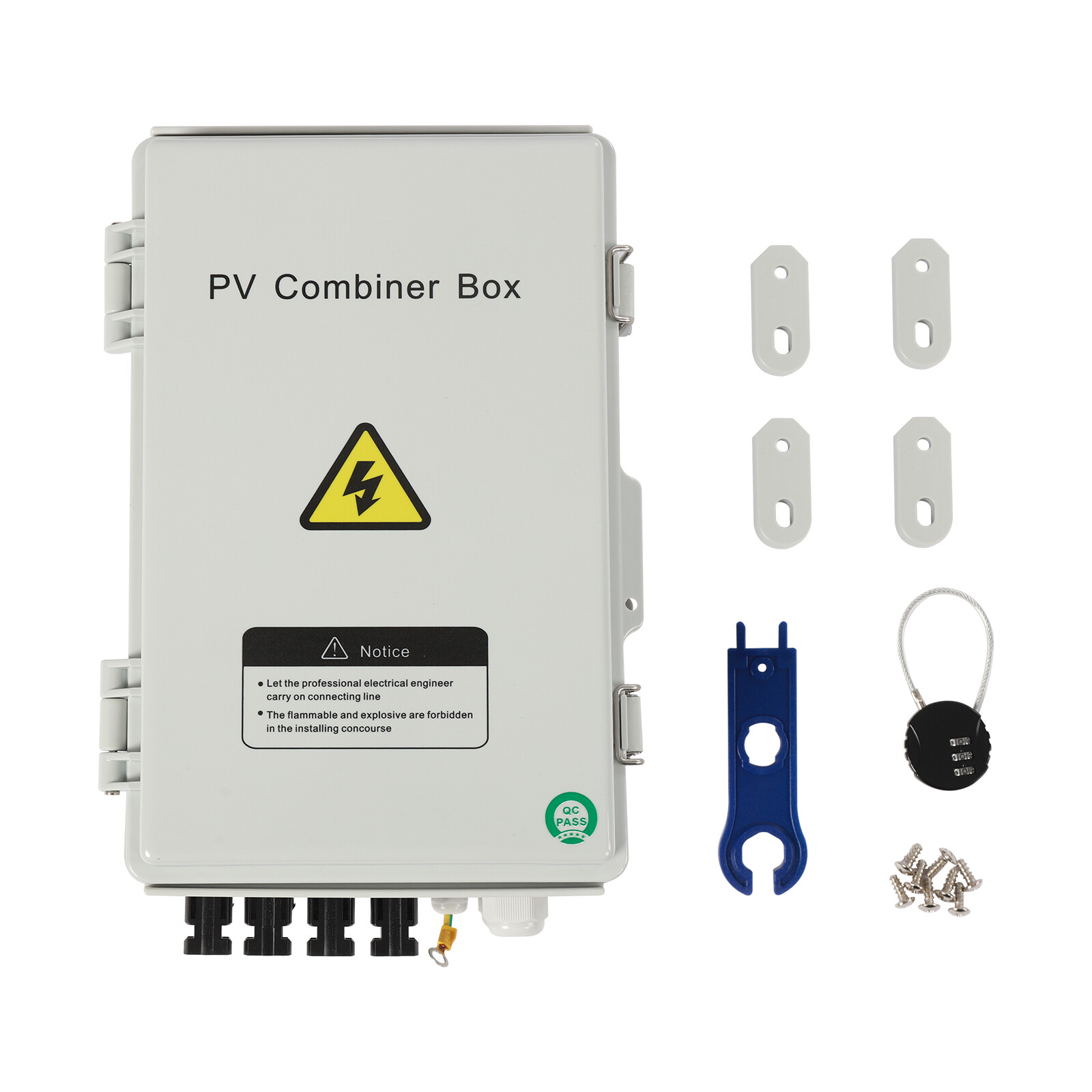 Solar Combiner Box PV Combiner 63A Circuit Breaker 4 String For Solar Panel Kit