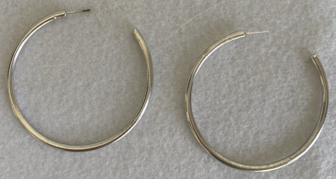 Solid Sterling Silver Earring Loop 2 Inches Dia. 15 Grams