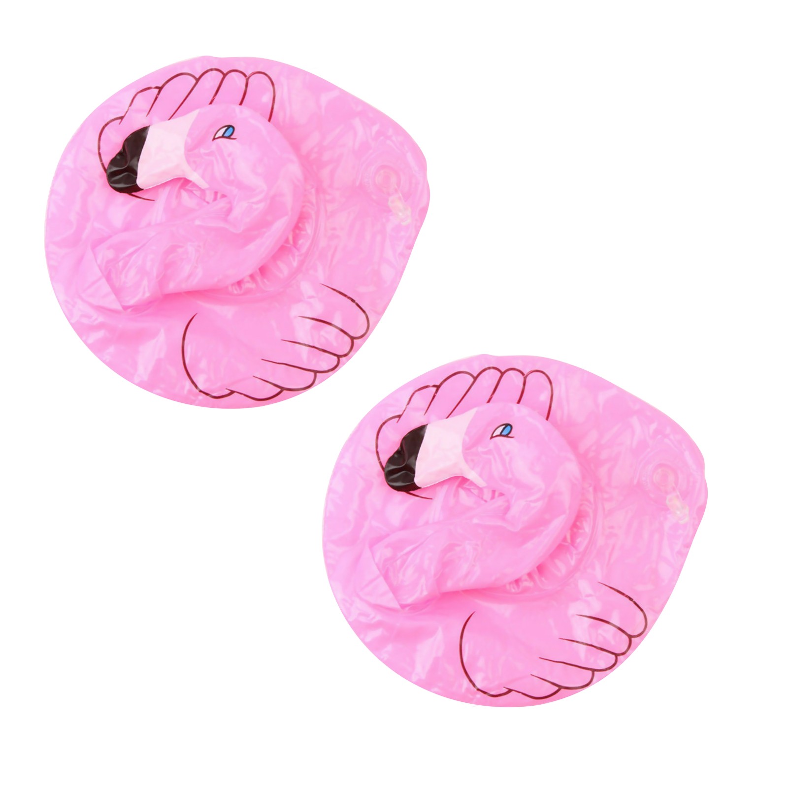 2Pcs Pink Flamingo Inflatable Drink Holder Swimming Pool Bath Kid/Girl Toy A