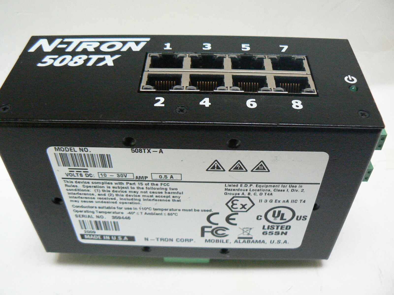 N-TRON 508TX, Ethernet Switch, -used- (C)