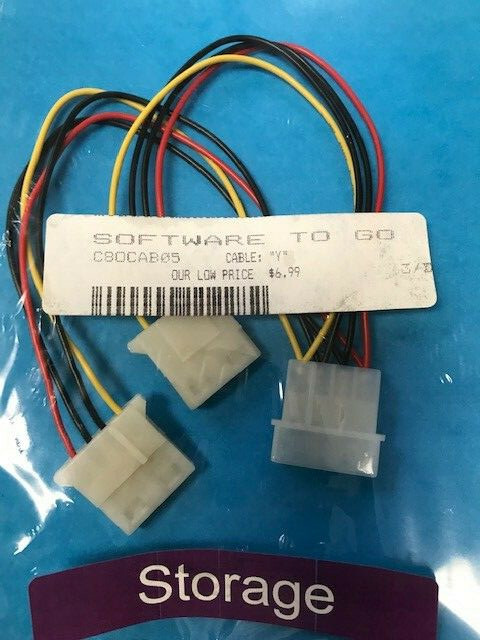 4 pin Molex Internal Y IBM Hard Drive Power Cable   Splits one connection into 2