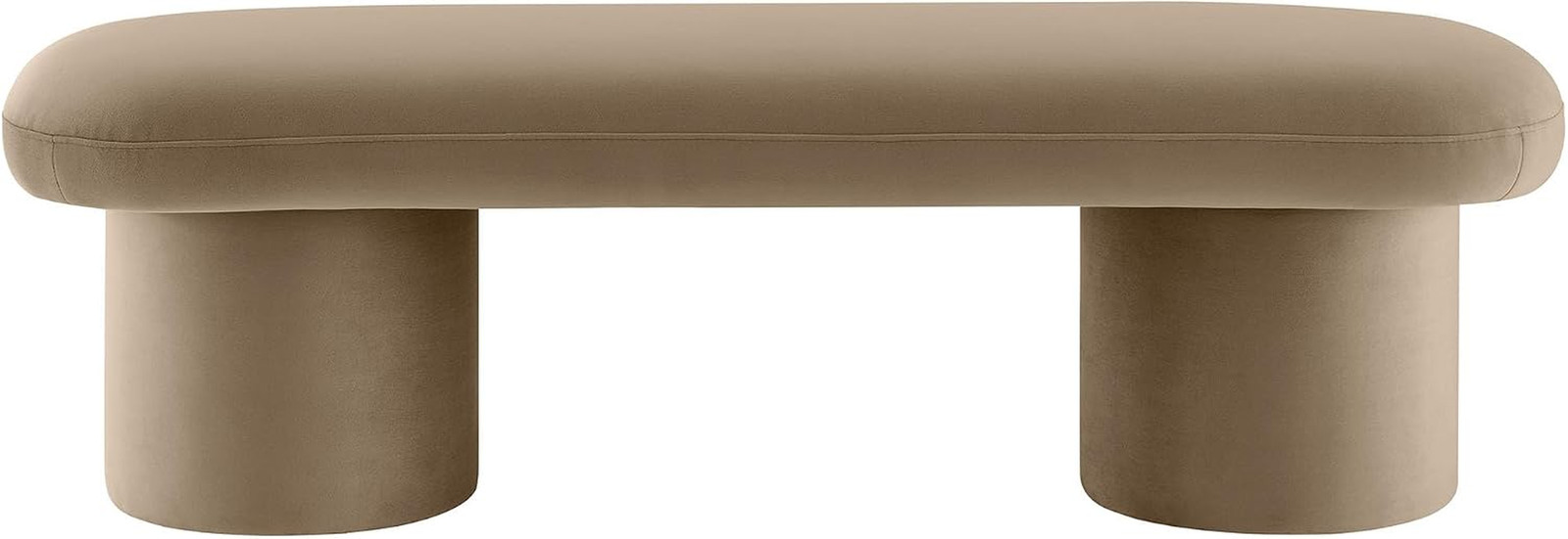 Orla Performance Velvet Upholstered Bench in Taupe