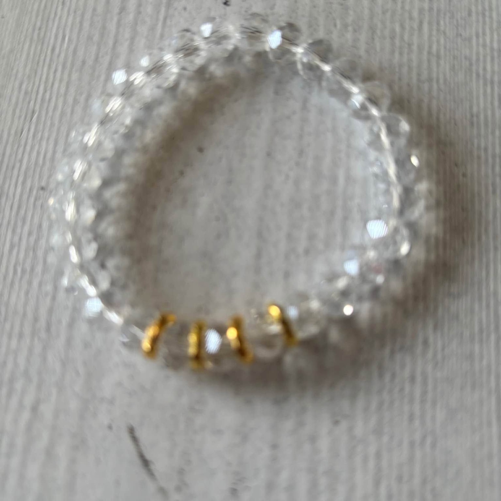 Handmade Beaded Stretch Bracelet Clear 0204