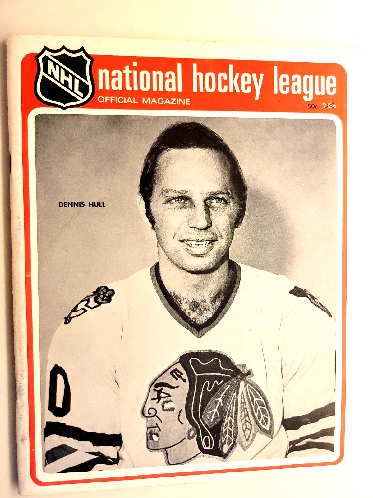 1972-73 Chicago Blackhawks Program vs L.A. Kings DENNIS HULL
