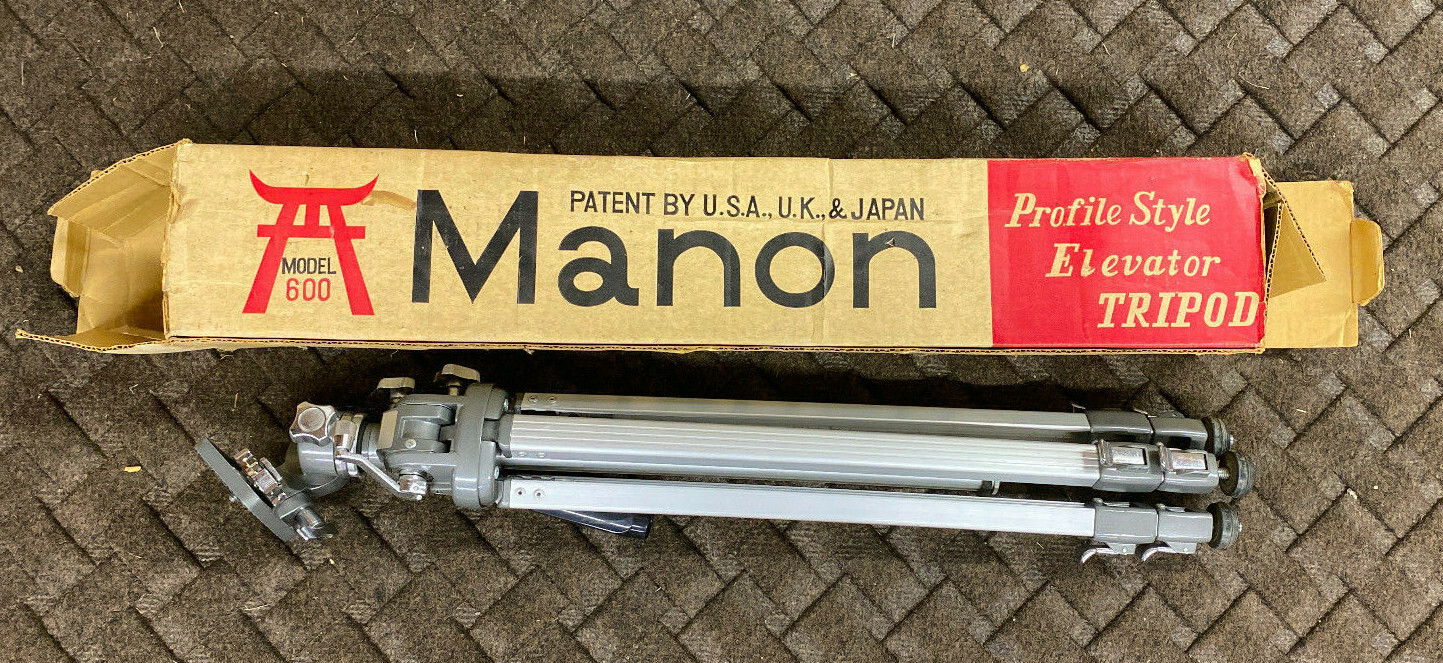 VINTAGE 1970s Japan Manon 600 Profile Style Elevator Tripod Metal