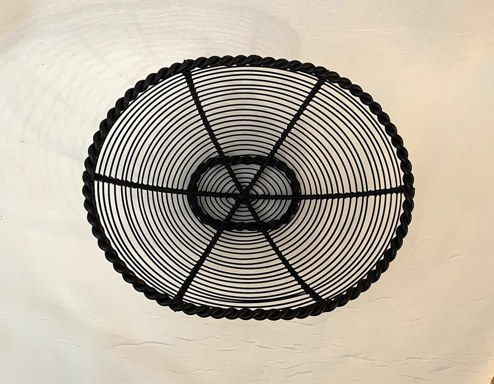 Metal Basket Black Fruit Farmhouse Decor Bread Snack Table Kitchen Oval