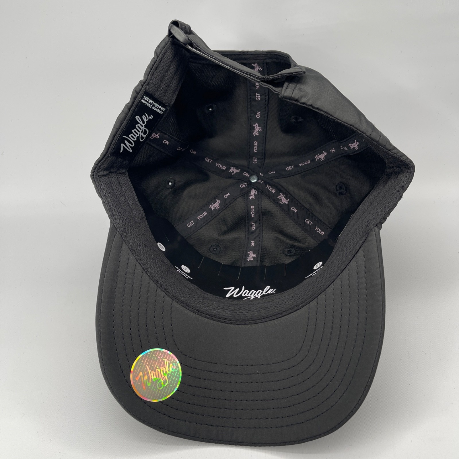 WAGGLE Mens Adjustable Pool Party Flight Unstructured Golf Hat Black NEW