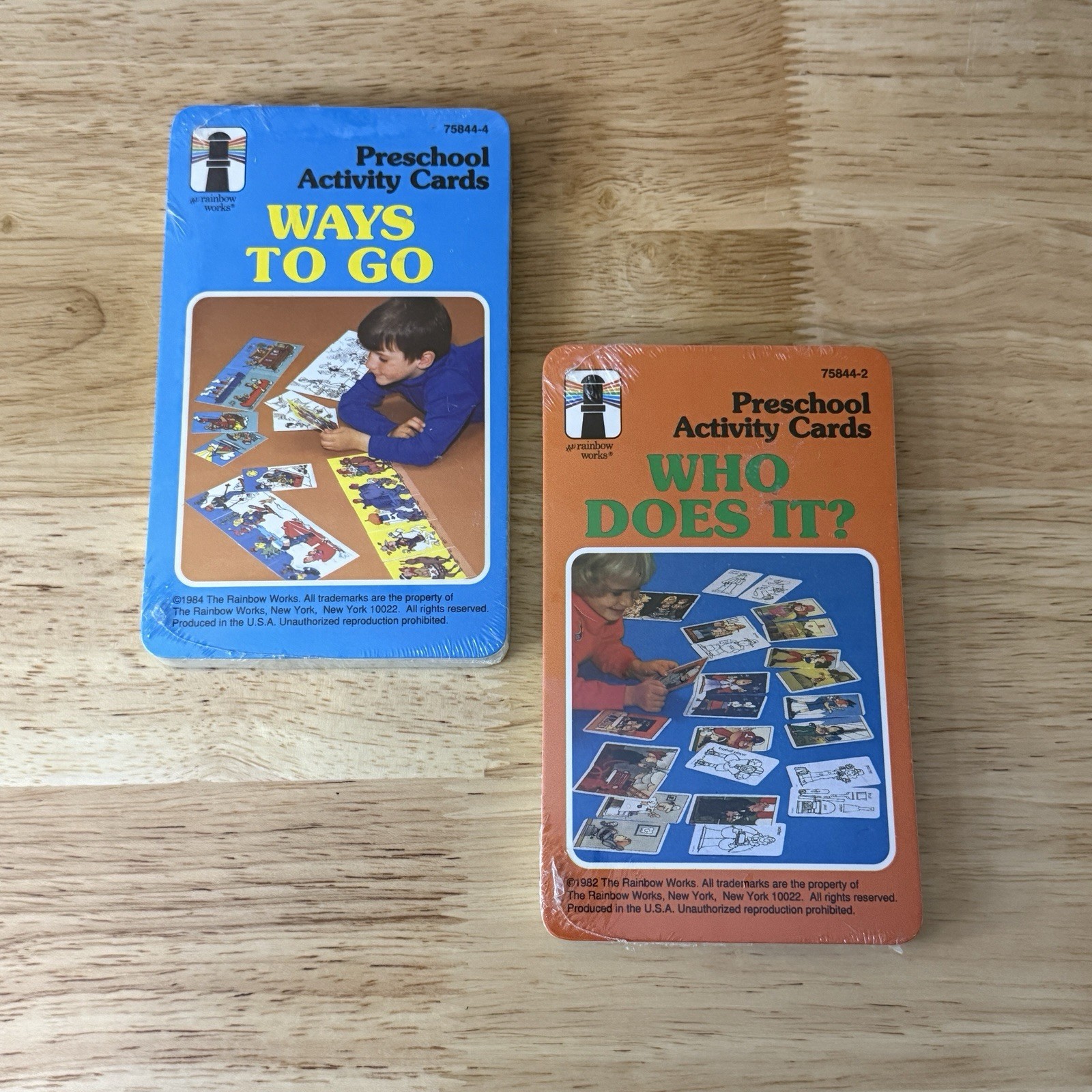 Vintage Activity Cards Pre-school The Rainbow Works Transportation Occupations