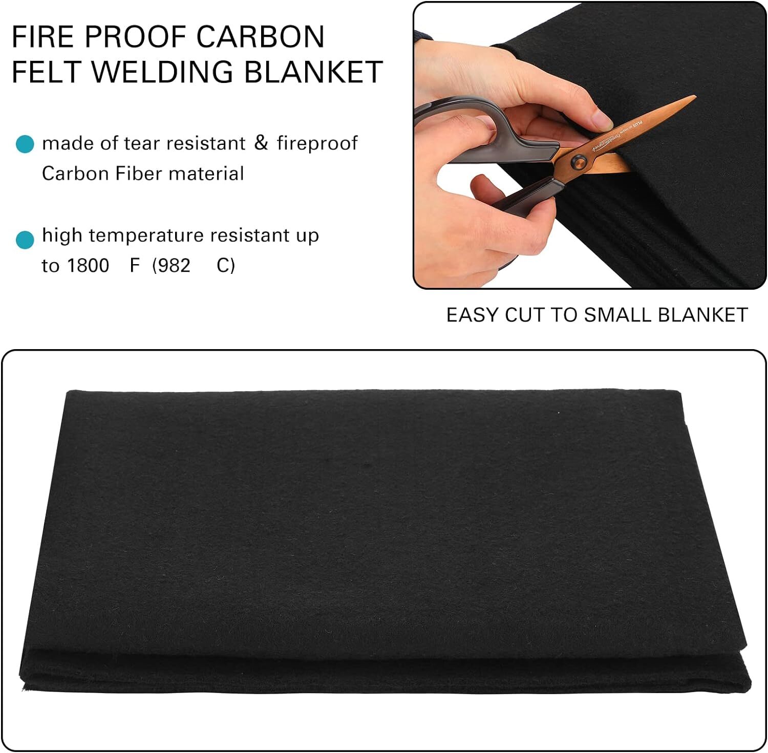 Welding Protector Carbon Felt Soldering Heat Shield Flame-Resistant Fabric Pad