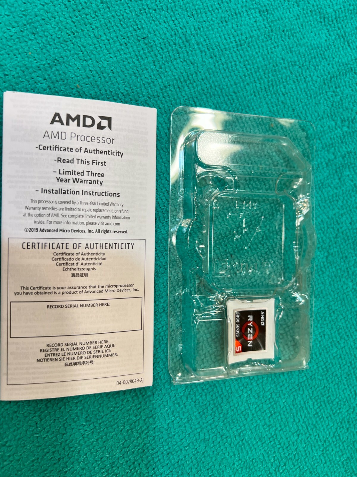 AMD Ryzen  5  CPU Packaging Case Clam Shell  , Original