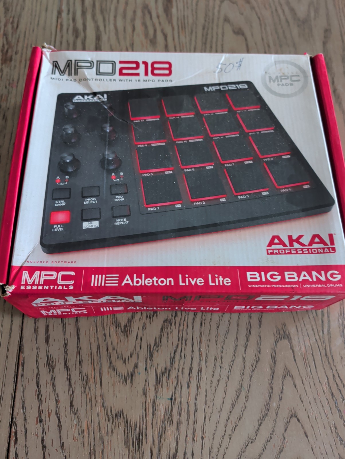 Akai Professional MPD218 MIDI Pad Controller w/ 16 MPC Pads – Open Box, W/Cable