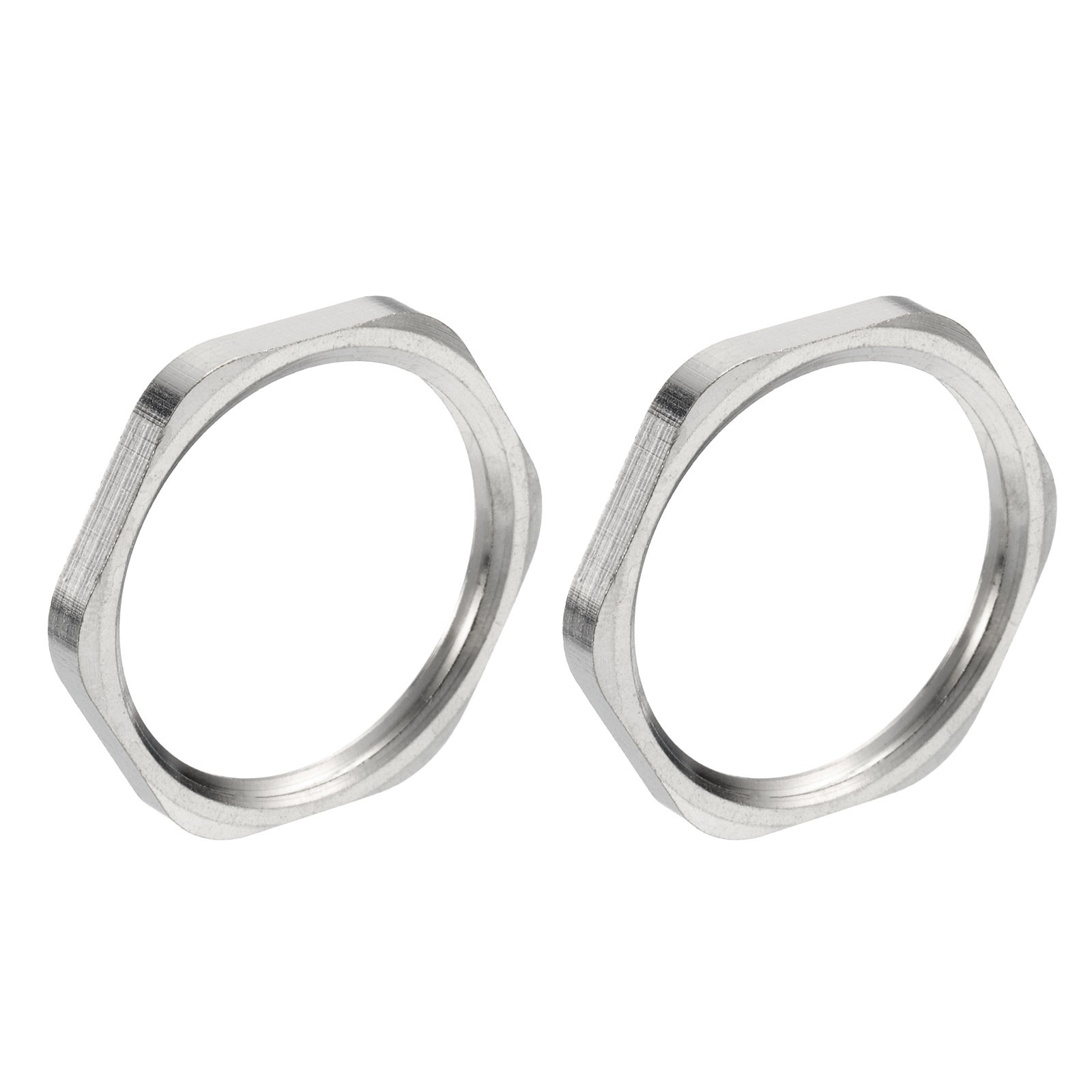 2PCS Cast Pipe Fitting Hex Locknut Nut NPT1" Female Thread Silver Tone