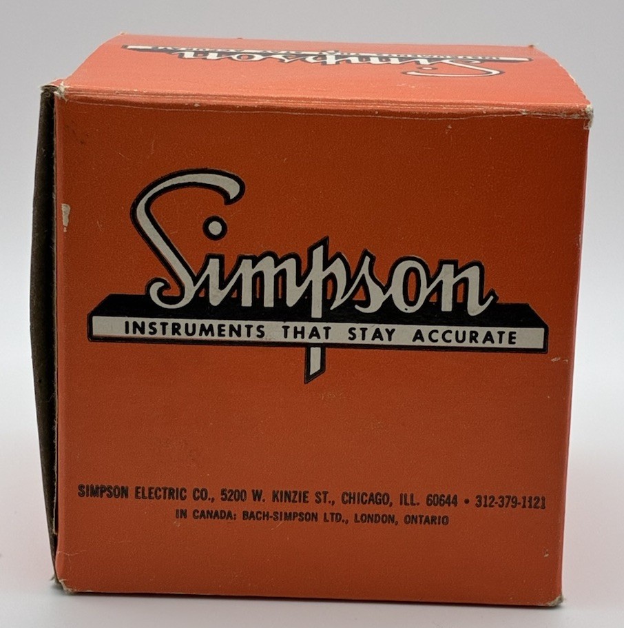 SIMPSON Instruments Motor Load Current Guage Model 2153 Discontinued + Hardware