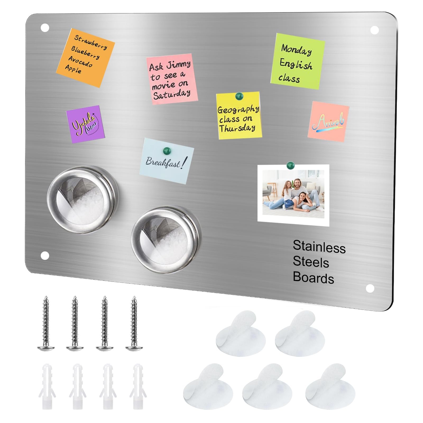 Magnetic Board 12.5" x 8.6" Metal Magnet Bulletin Board for Wall Display Magn...