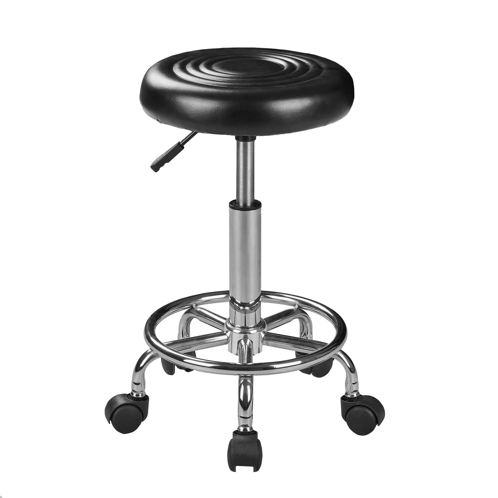 Adjustable Rolling Salon Stool with Footrest, 330 LBS Heavy Duty Hydraulic St...