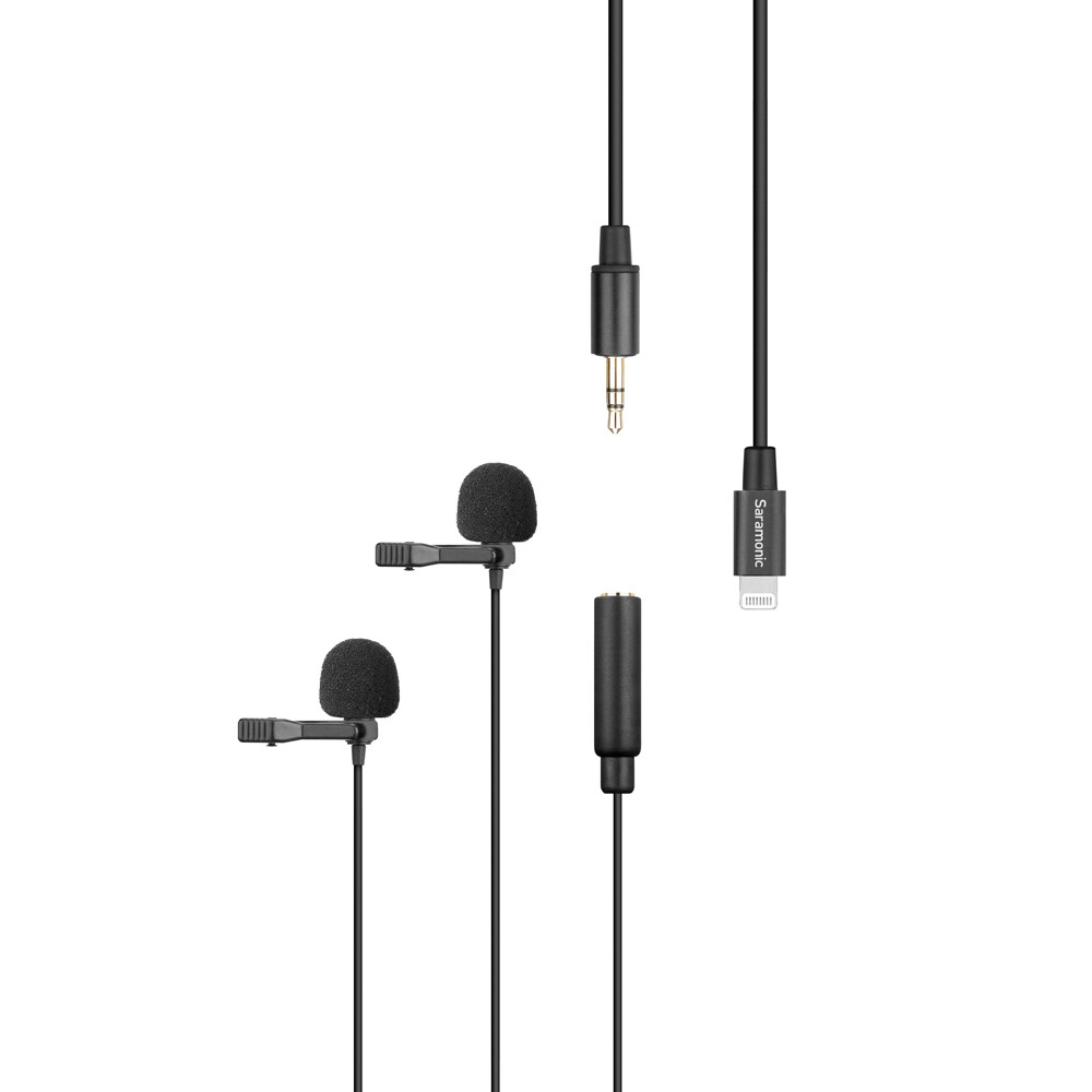 SARAMONIC LAVMICRO U1C 2-PERSON COMPACT DUAL CLIP-ON LAVALIER LIGHTNING PLUG