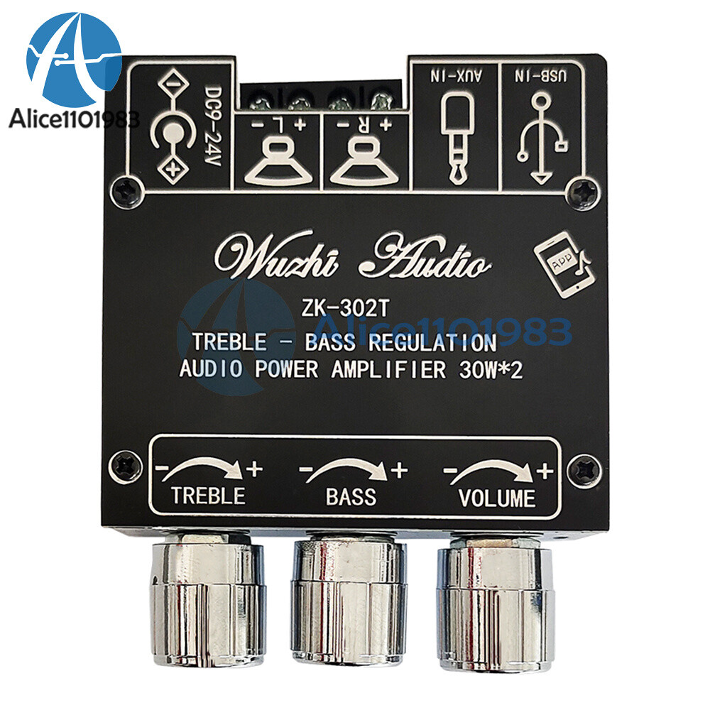 Stereo Bluetooth Audio 2.0 Digital Power Amplifier Board 30W+30W Dual Channel