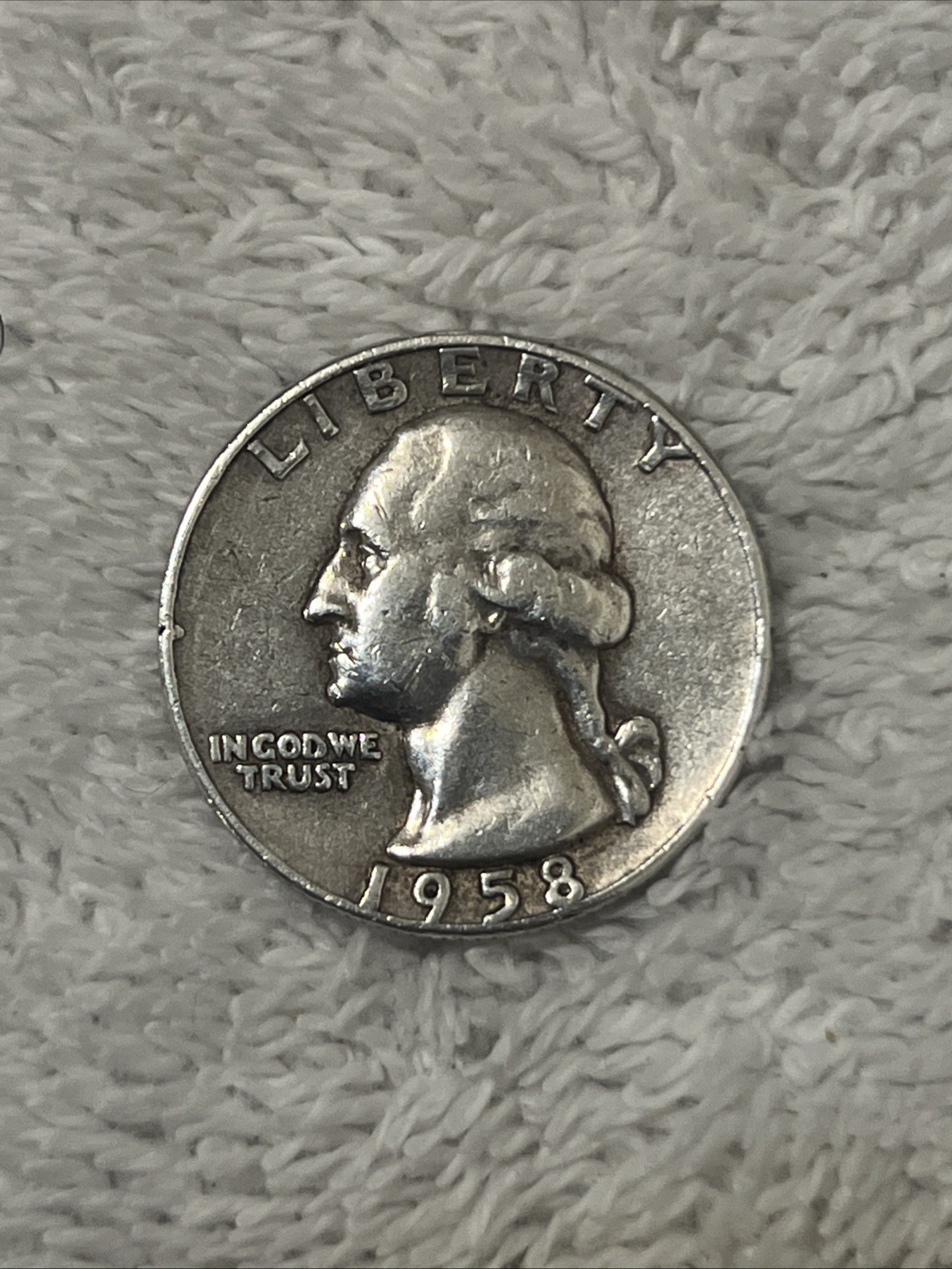 1958 Silver Quarter Filled D Mint Mark Liberty & Date On Rim Filled A’s Reverse