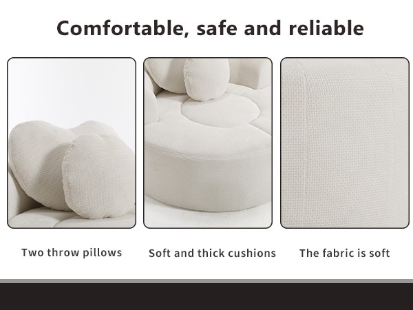 Round Sofa Bed with Memory Foam Sectional Couches for Living Room, Cloud Couch