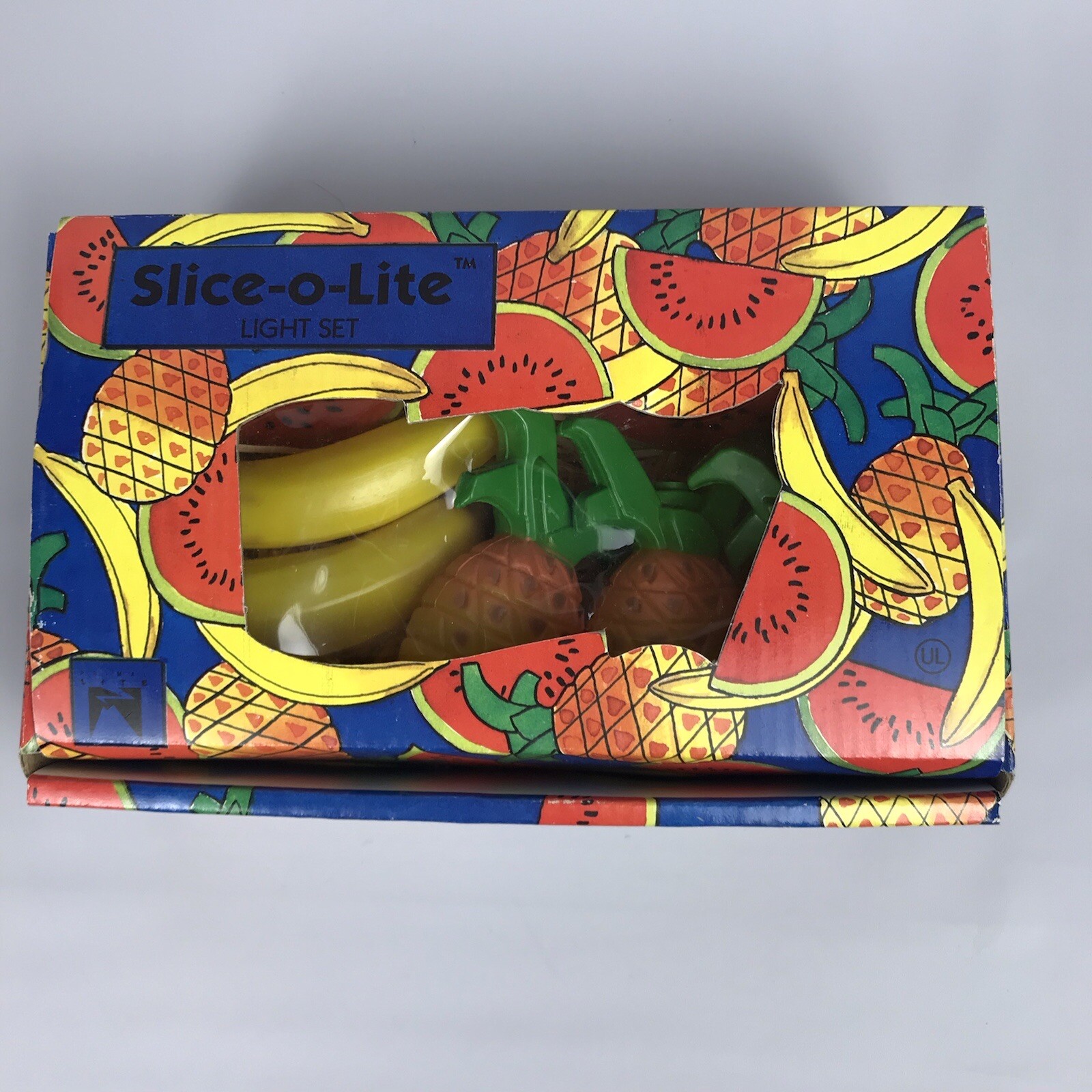 Vintage SLICE O LITE Blow Mold Tropical Fruit Party Patio String Light Set 14ft
