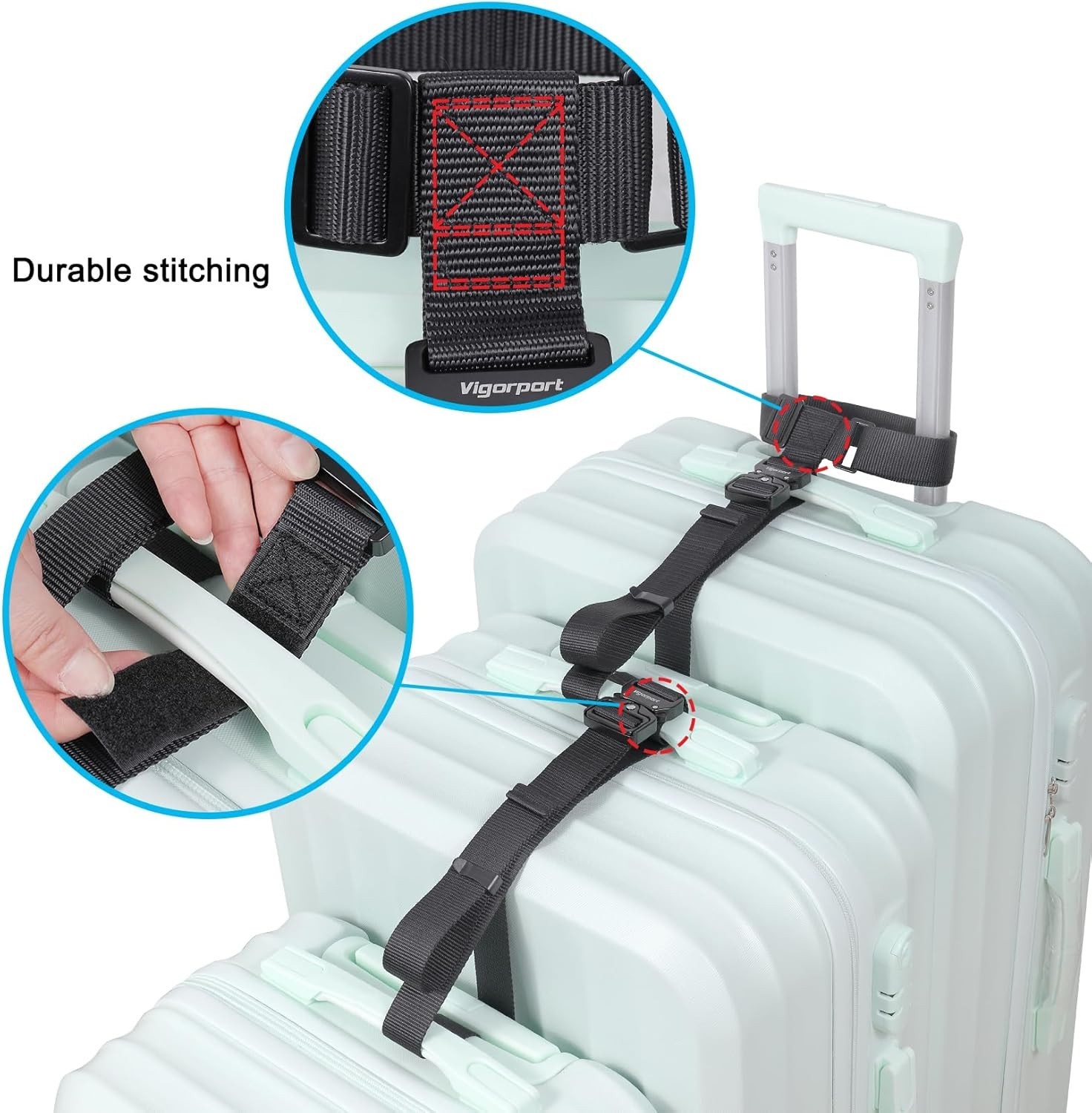 Heavy Duty Add A Bag Luggage Strap Set