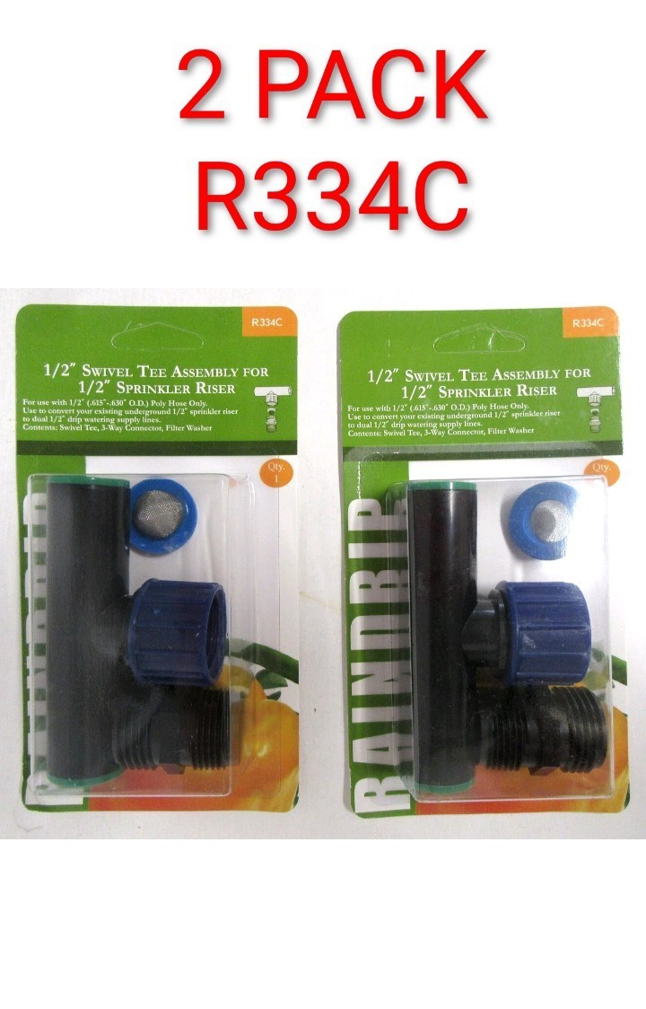 Raindrip  R334C  1/2" Swivel Tee Assembly for 1/2" Sprinkler Riser - 2 PACK