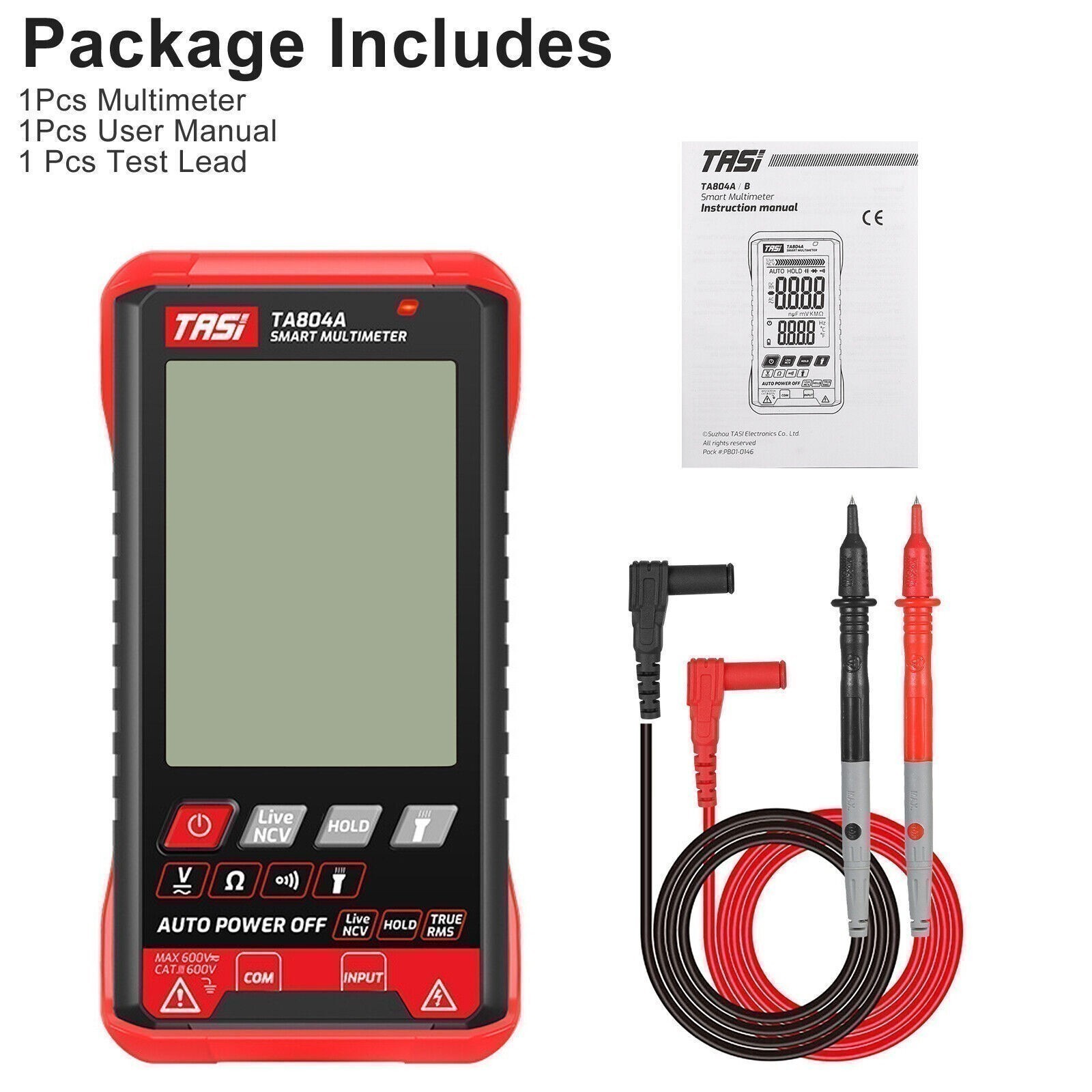 Digital Multimeter Voltmeter AC DC Volt Meter Ohmmeter Auto Range Tester Light M