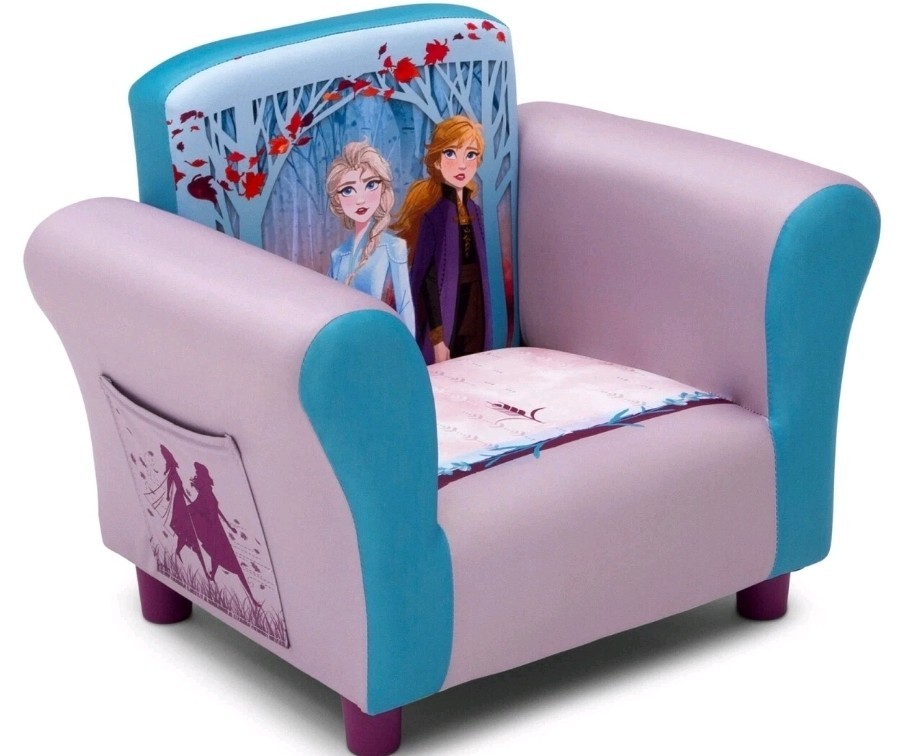Kids Lounger Chair Frozen II Upholstered Armchair Elsa Anna Toddler Furniture