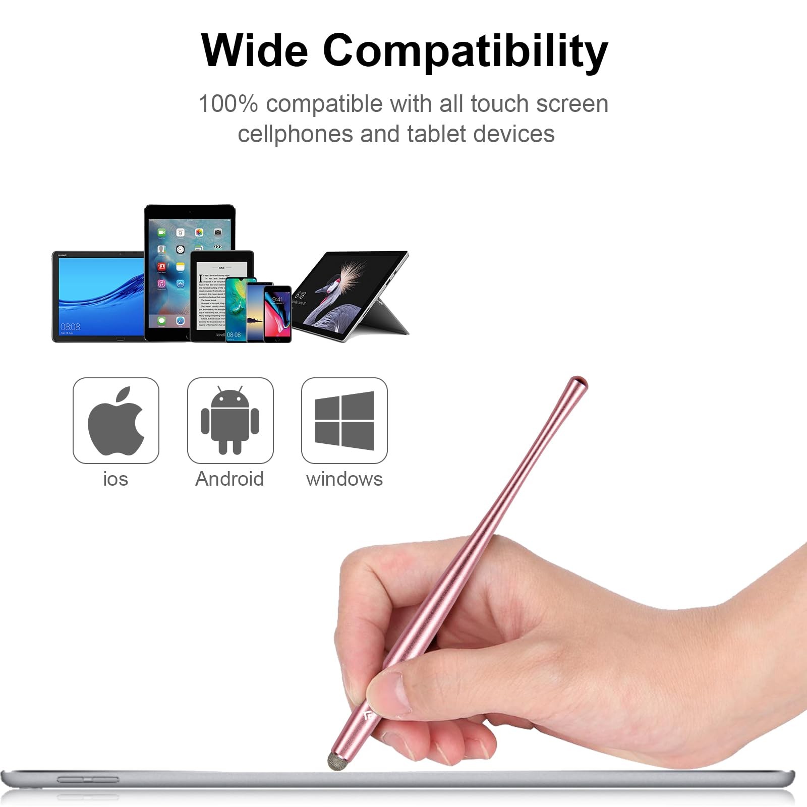 Capacitive Stylus Pens for Touch Screen with 4 Pack 6 Nanofiber Tips Compatib...