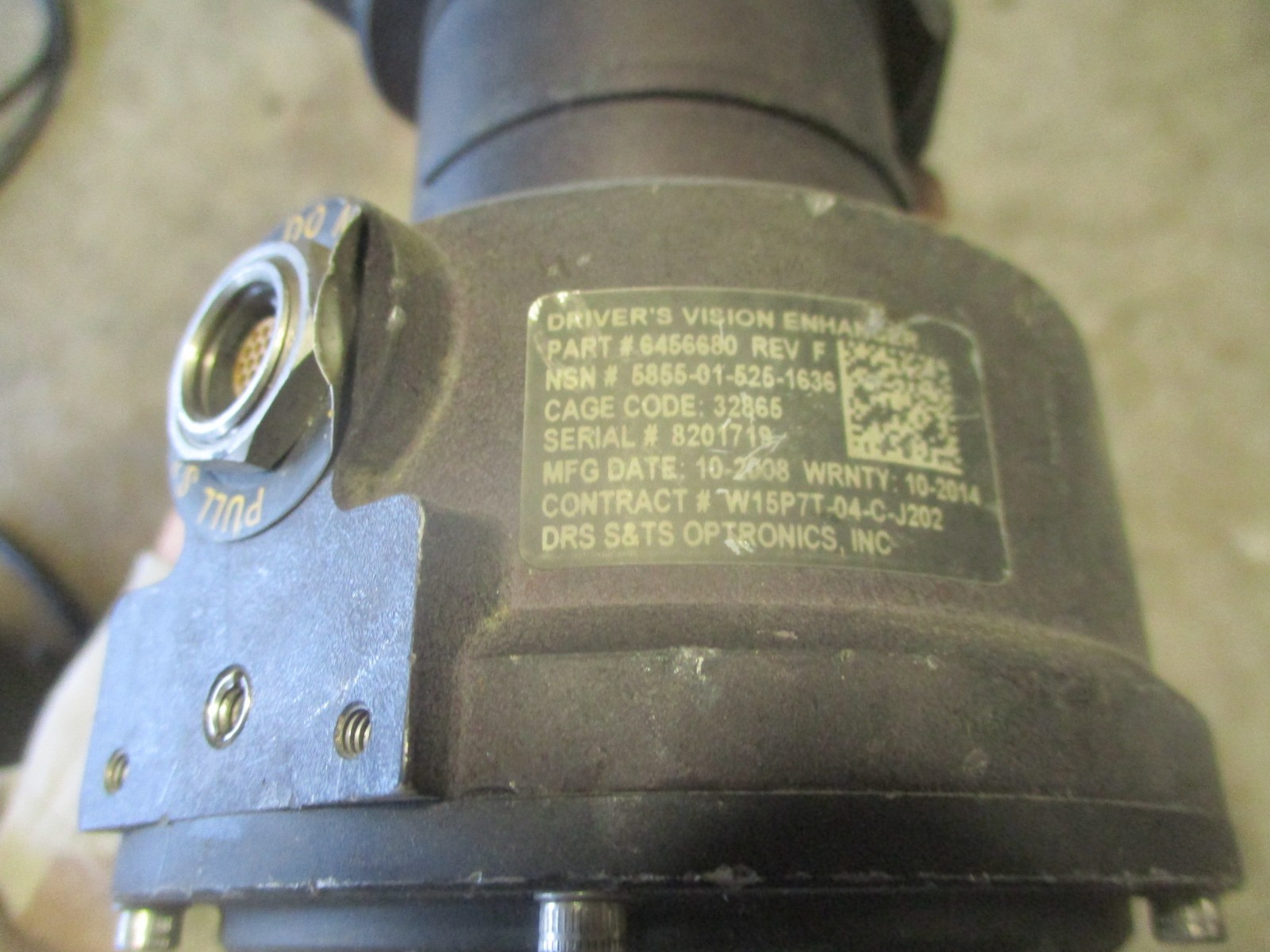 Used DVE Sensor Drivers Vision Enhancer (DVE), Working Fair Cond, HMMWV