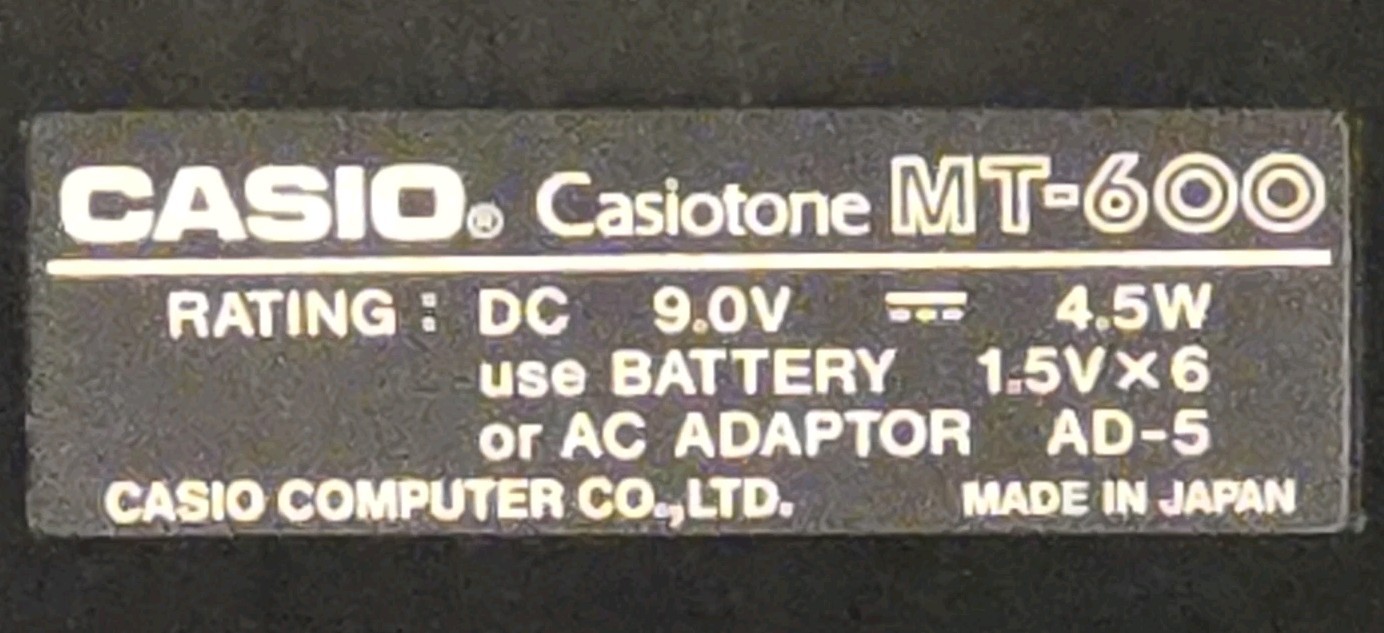 Casiotone Casio MT-600 PCM Pulse Code Modulation Keyboard Midi Synthesizer WORKS