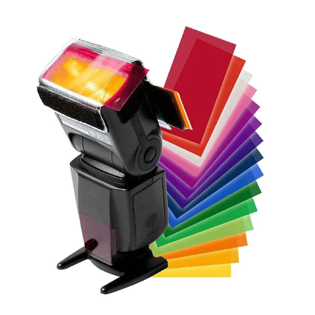 12 Colors Filter Kit Speedlight Filter for Camera Flash Speedlight