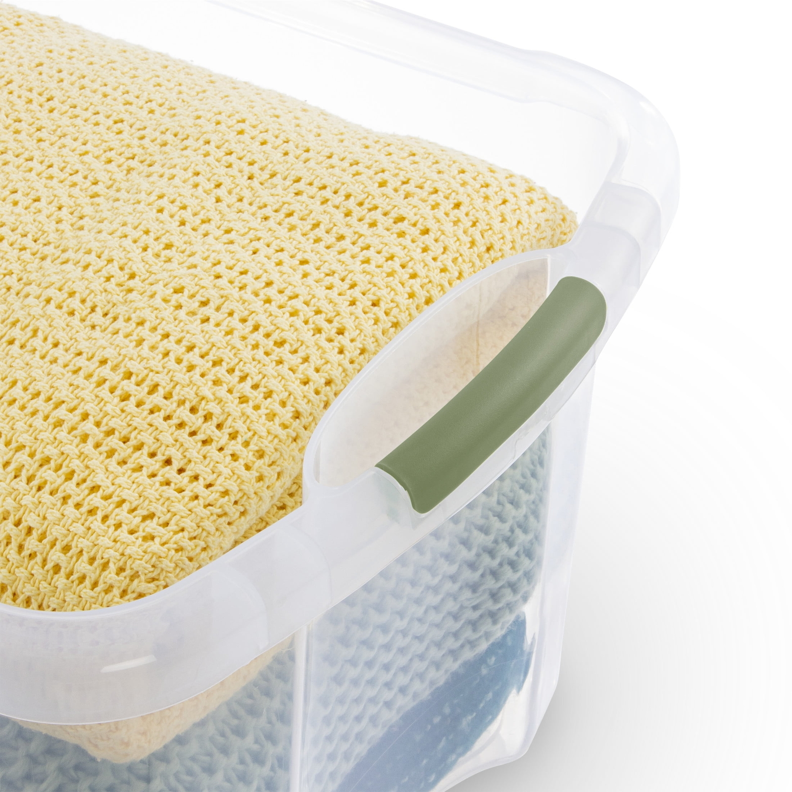 40 Quart EZ Carry, Plastic Storage Bin, Full-Grip Handles, Green