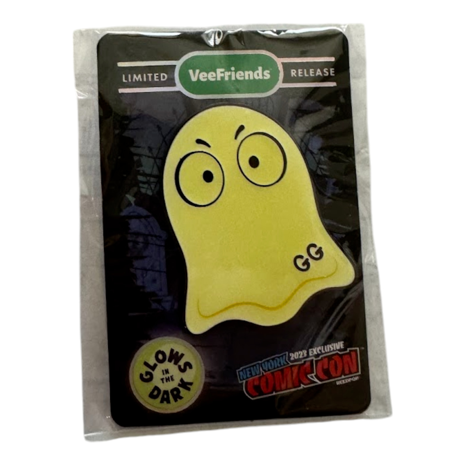 Veefriends Exclusive 2023NYCC Gritty Ghost Pin -Limited Edition Glow in the Dark
