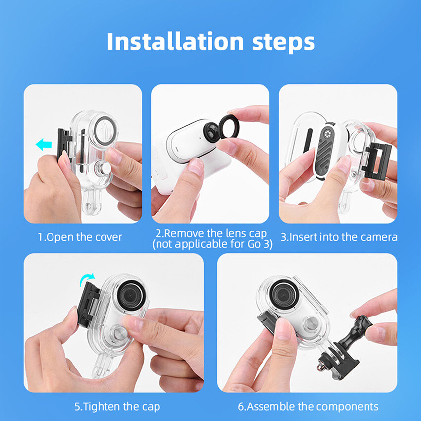 For Insta360 GO 3/3S Thumb Waterproof Case Swimming Diving Protective Case