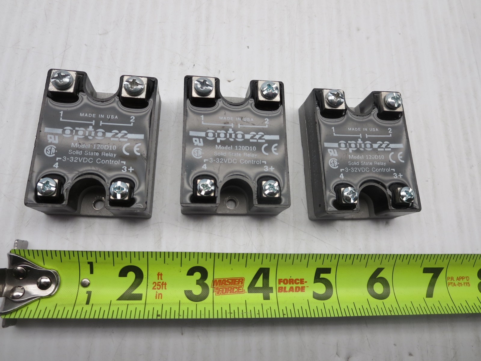 Opto 22 120D10 Solid State Relay (SSR) 3-32VDC Control 1 Lot = 3 Each Shelf Stk.