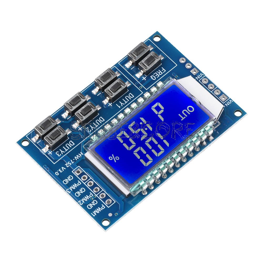 Signal Generator 3-Channel PWM Pulse Wave Frequency Duty Cycle Adjustable Module