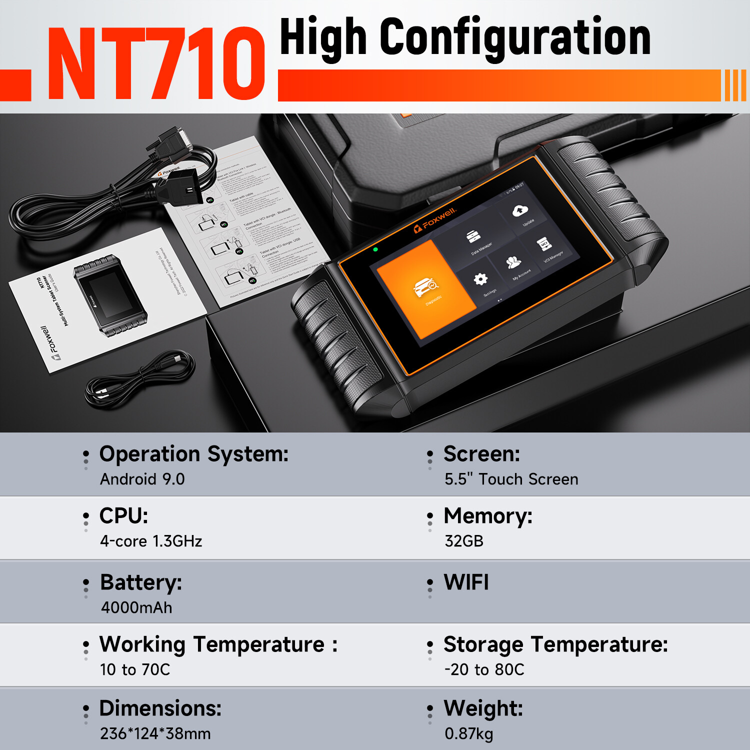 FOXWELL NT710 For Benz All Bidirectional Car OBD2 Scanner Diagnostic E-CU Coding