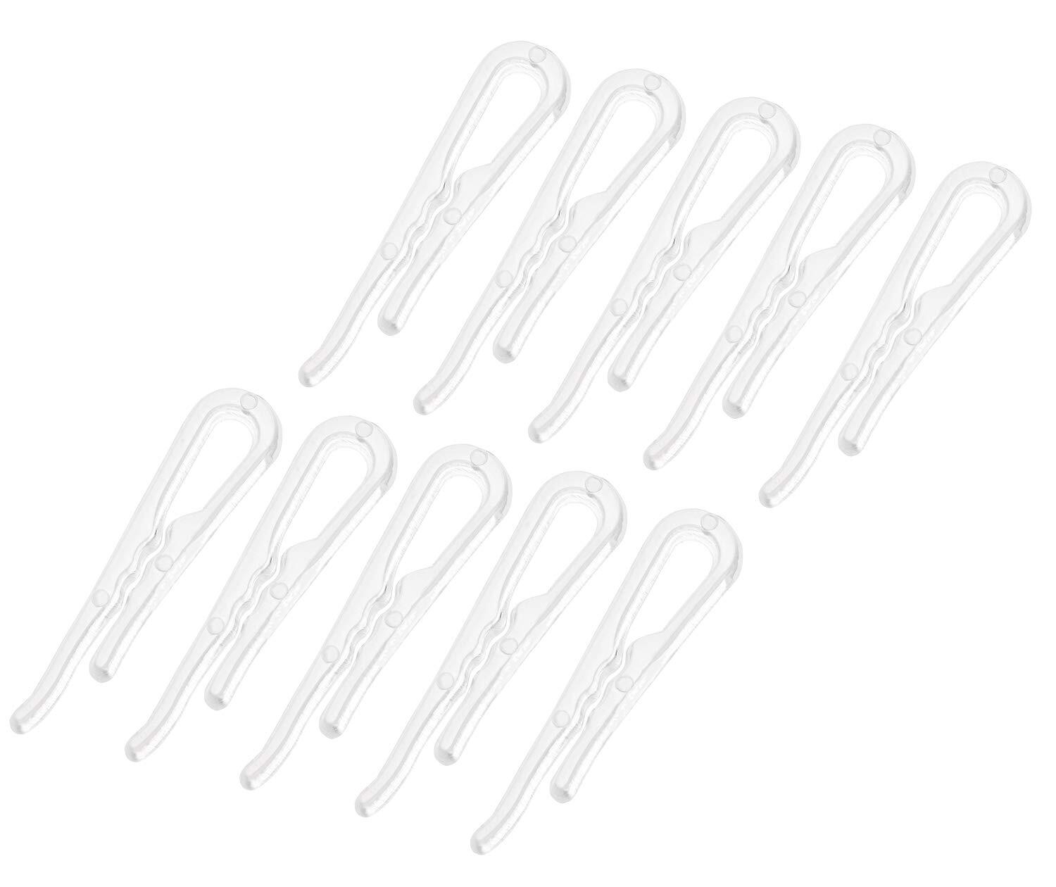 100 PCS Clear U Shape Shirt Folding Clips Plastic Alligator Clips with Teeth