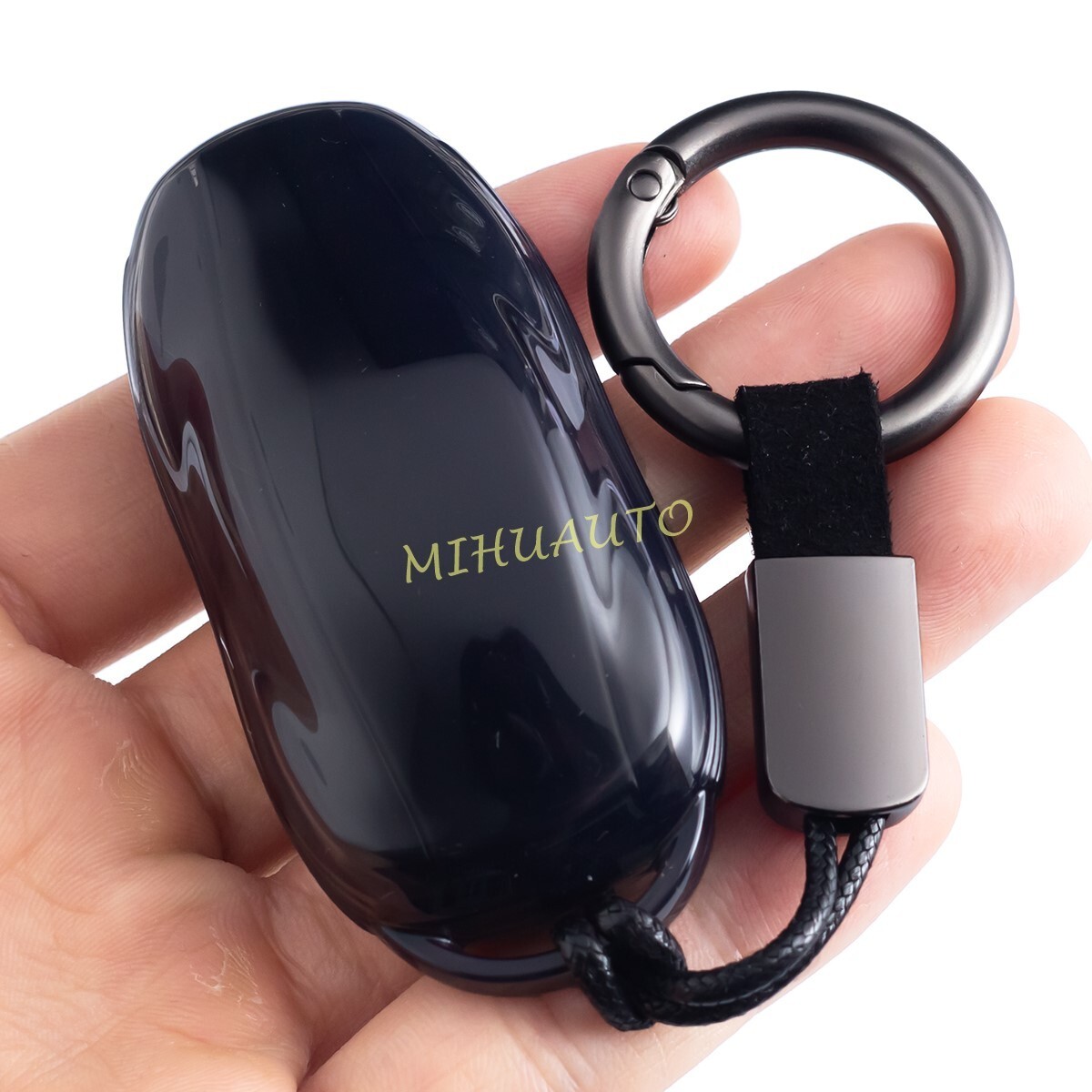 Transparent Black Car Key Fob Chain Case Cover For Tesla Model S 3 Y Accessories